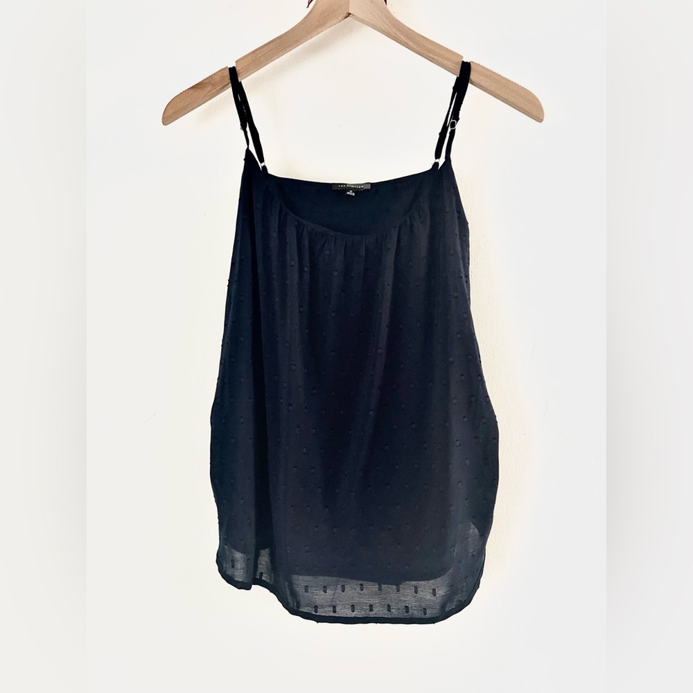 The Limited Navy Spaghetti Strap Textured Cami Lined Classic Dark Coquette